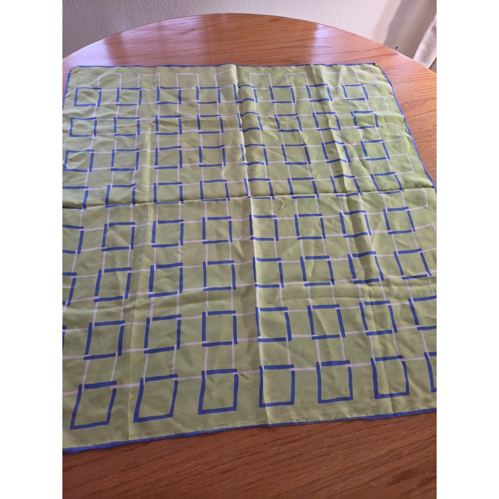 Echo Scarf 26x36 Green Blue Geometric Retro 70s